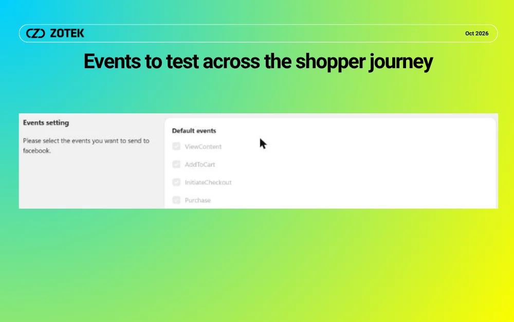 Default pixel events from ViewContent to Purchase in Zotek
